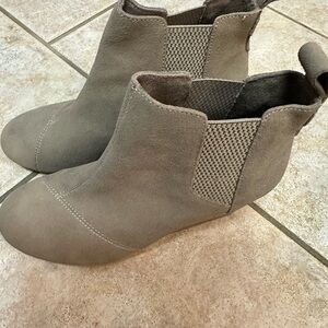 Toms Gray Ankle Boots with Elastic Panels